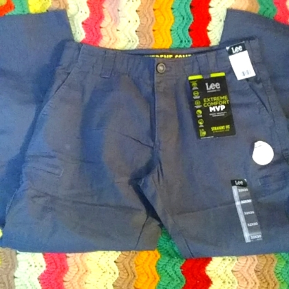 BNWT Men's Lee Performance Series Pants Straight Fit 32 30 Grey Extreme Comfort